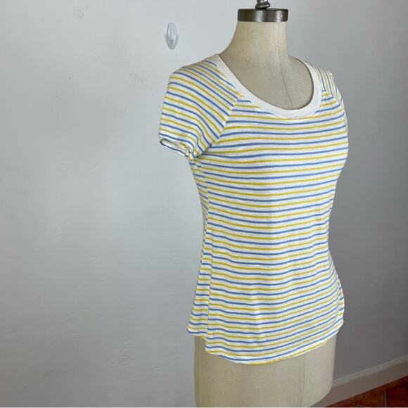 By Anthropologie Stripe Scoop Neck Tee - Picture 2 of 7